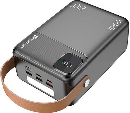 Tracer Prime V8 Power Bank 80000mAh with 3 USB-A Ports and 2 USB-C Ports Power Delivery Gray