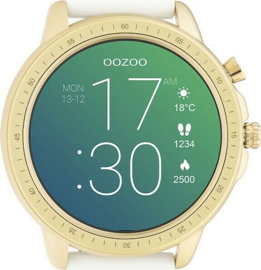 Oozoo Q00316 45mm Smartwatch with Heart Rate Monitor (Gold / White) view 2