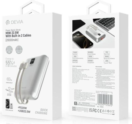 Devia EP208 Mini Power Bank 20000mAh 22.5W Silver view 7
