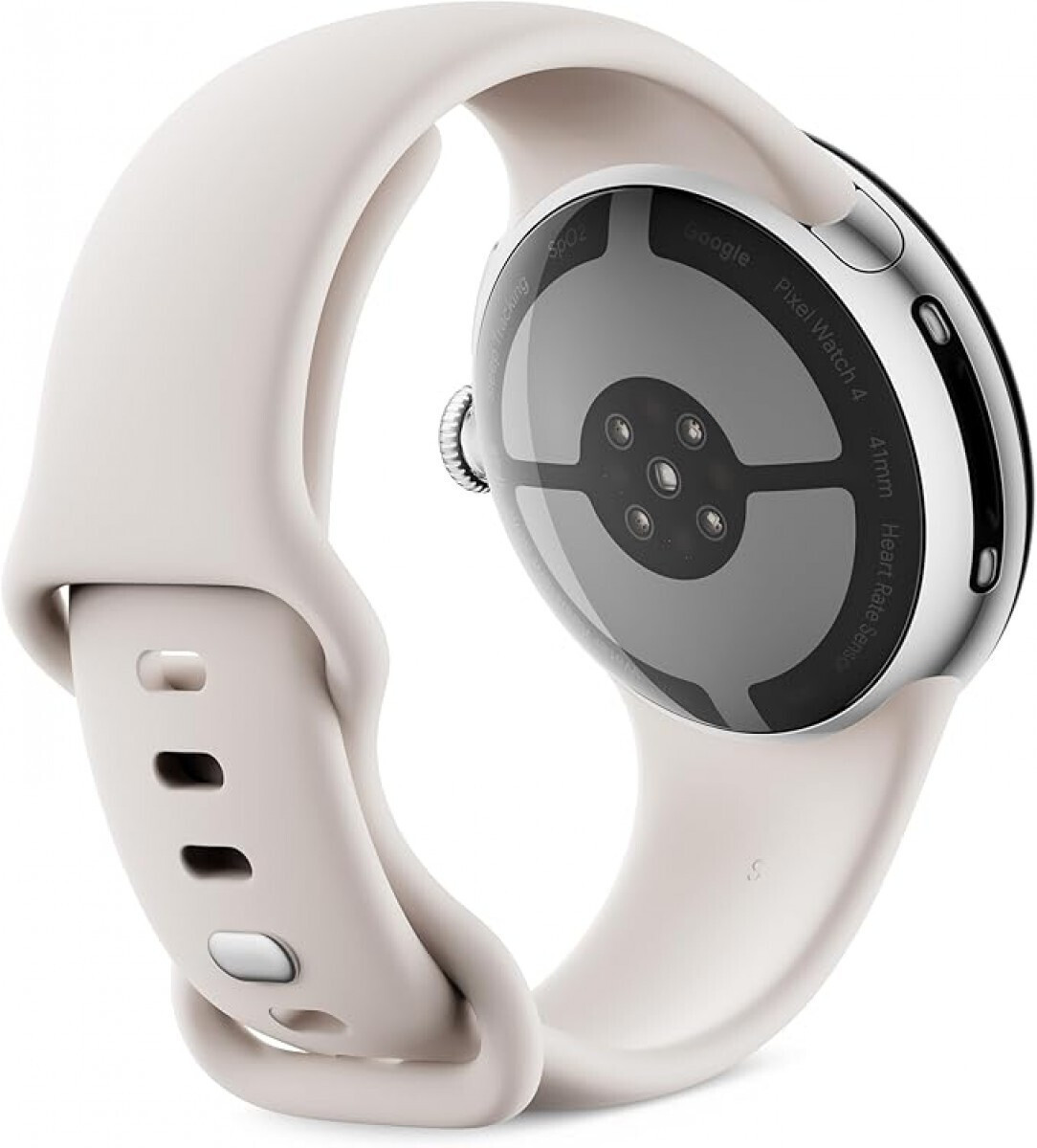 Google Pixel Watch 4 Aluminium 41mm with Heart Rate Monitor (Polished Silver Aluminium Case/Porcelain Active Band) view 4