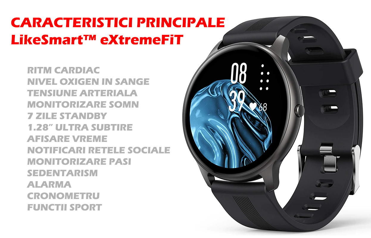 ISP LikeSmart eXtremeFiT Aluminium Smartwatch with Heart Rate Monitor (Black) view 9
