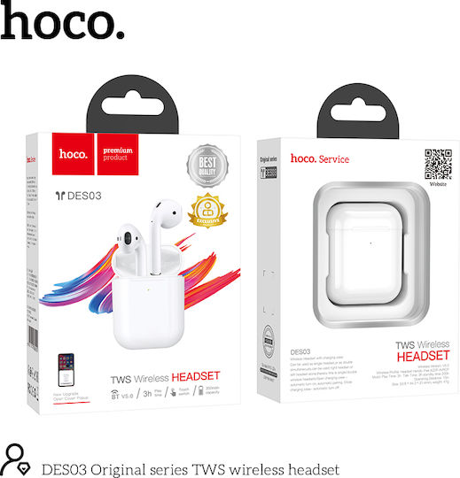 Hoco DES03 TWS In-ear / Earbud Bluetooth Handsfree Earphones White view 2