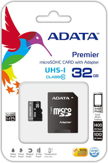 Adata Premier microSDHC 32GB U1 V10 UHS-I 50MB/s with Adapter view 2