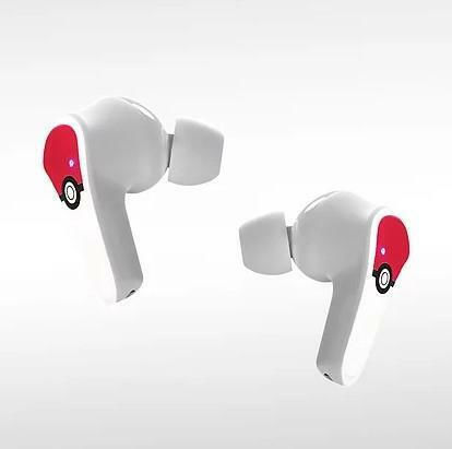 OTL Pokémon Poké ball In-ear Bluetooth Handsfree Earphones with Charging Case White view 2