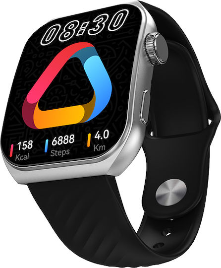QCY GS S5 Aluminium Smartwatch with eSIM and Heart Rate Monitor (Black) view 5