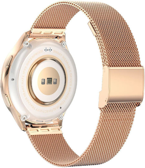 Ak53 Ip67 Bt5.2 1.32inch Smart Watch Support Voice Call Health Monitoring Style:steel Mesh Strap Gold view 4
