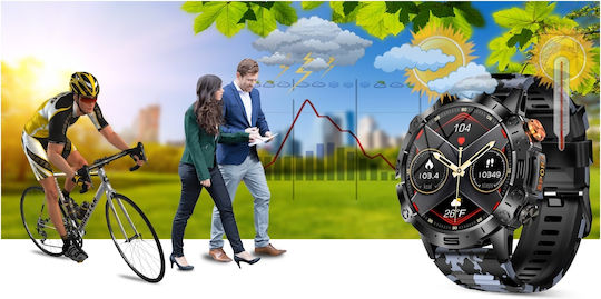 Gravity GT20 46mm Smartwatch with Heart Rate Monitor (Black / Black Camo) view 4