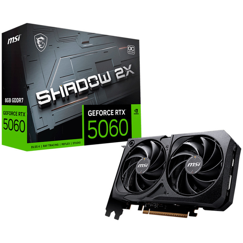MSI GeForce RTX 5060 8GB GDDR7 8G SHADOW 2X OC Graphics Card V537-004R