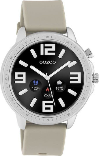 Oozoo Q00313 45mm Smartwatch with Heart Rate Monitor (Silver)