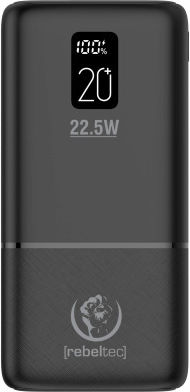Rebeltec P20 Power Bank 20000mAh 22.5W with 2 USB-A Ports and USB-C Port Power Delivery Black view 3