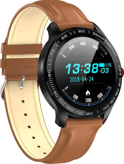 DAS.4 SG08 Stainless Steel 48mm Smartwatch with Heart Rate Monitor (Brown) view 4