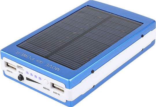 Andowl ES10000 Solar Power Bank 10000mAh with 2 USB-A Ports Blue