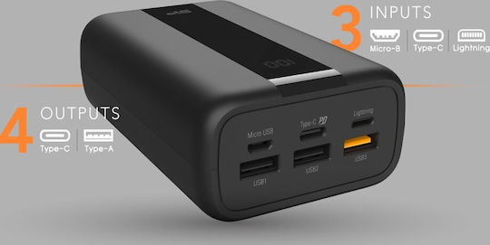 Silicon Power QX55 Power Bank 30000mAh 22.5W with 3 USB-A Ports and USB-C Port Power Delivery / Quick Charge 3.0 Black vue 8