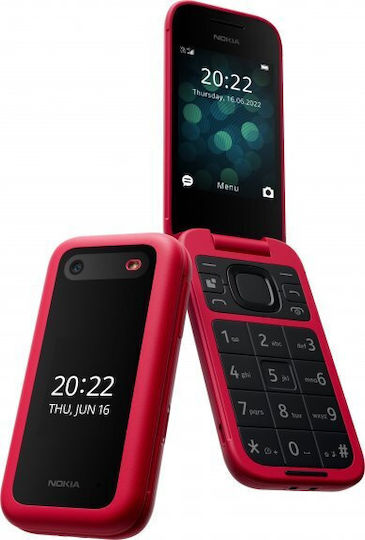 Nokia 2660 Flip Dual SIM (48MB/128MB) Mobile with Buttons (English Menu) Red view 4