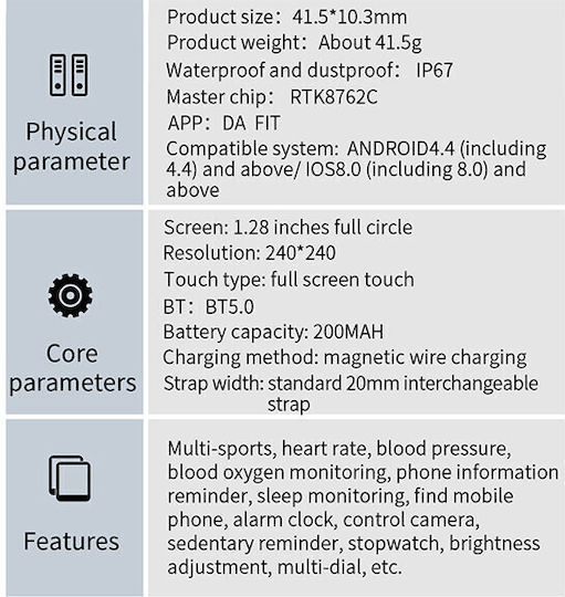 V23 Aluminium 40mm Smartwatch with Heart Rate Monitor (Gray) view 5