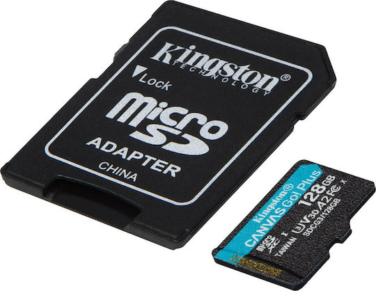 Kingston Canvas Go! Plus microSDXC 128GB U3 V30 UHS-I 170MB/s with Adapter view 1