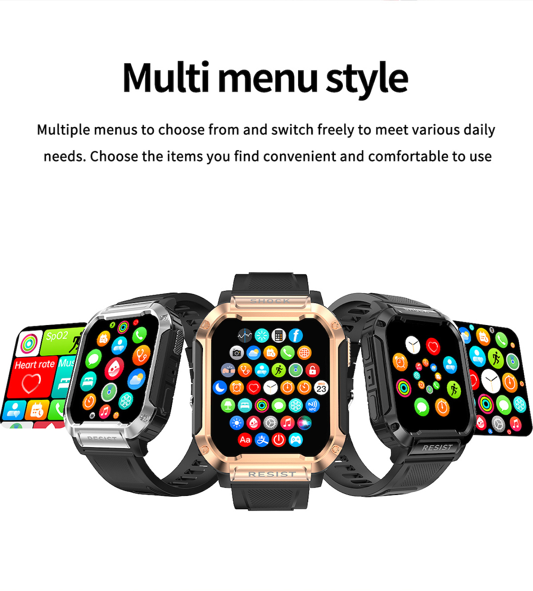 TaNK Aluminium Smartwatch with Heart Rate Monitor (Silver) view 6