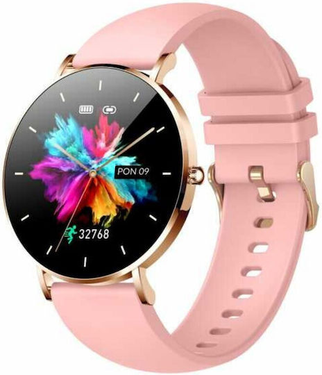Manta Stainless Steel Smartwatch with Heart Rate Monitor (Pink)