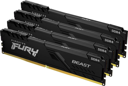 Kingston Fury Beast DDR4 128GB RAM with 4x32GB Modules and Speed 3600 for Desktop KF436C18BBK4/128