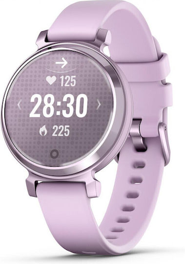 Garmin Lily 2 Aluminium Waterproof Smartwatch with Heart Rate Monitor (Metallic Lilac / Lilac Silicone Band) view 1