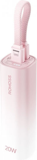 Romoss PSC05C Power Bank 5000mAh 10.5W with USB-C Port Power Delivery Pink