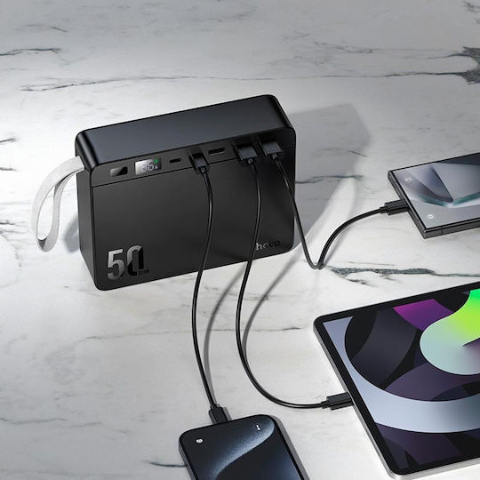 Hoco J166 Carretera Power Bank 50000mAh 22.5W with 3 USB-A Ports and 2 USB-C Ports Power Delivery / Quick Charge 2.0 / Quick Charge 3.0 Black vue 6