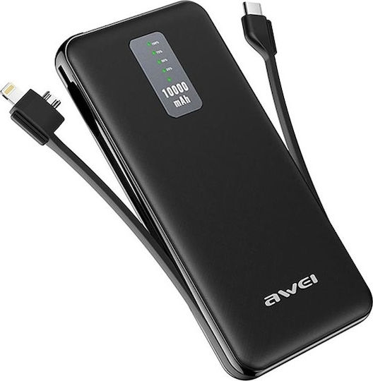 Awei P11K Power Bank 10000mAh with USB-A Port Black