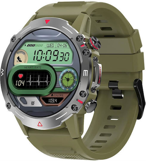 Discoverwatch Smartwatch Idealstore 1.43 Inch Hd Amoled Display Call Answering Function Built-in Speaker Microphone Facebook Whatsapp Instagram Notifications Ai Voice Blood Pressure Stopwatch Pedometer Green