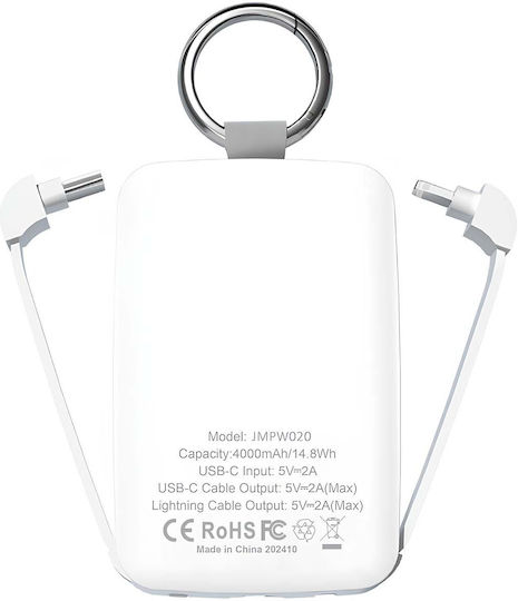 Jaym Power Bank 4000mAh White view 3
