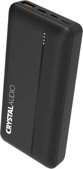 Crystal Audio PBK5K Power Bank 20000mAh 20W with USB-A Port and USB-C Port Power Delivery Black vue 2