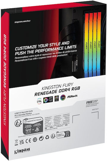 Kingston FURY Renegade RGB DDR4 16GB RAM with 2x8GB Modules and Speed 4000 for Desktop KF440C19RB2AK2/16 view 5
