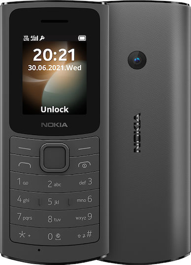 Nokia 110 4G Dual SIM Mobile with Buttons Black view 1