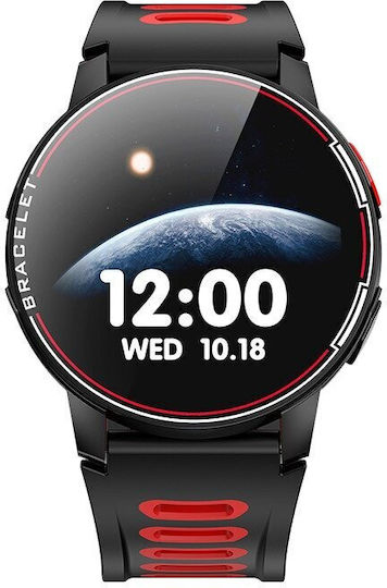 Men's Sports Smartwatch Nubi Rs6 Heart Rate Calories Blood Pressure Notifications Ip68 Waterproof Red view 4