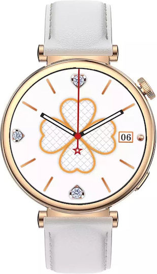 Kiano Watch Style 41mm with Heart Rate Monitor (Gold/White) view 4