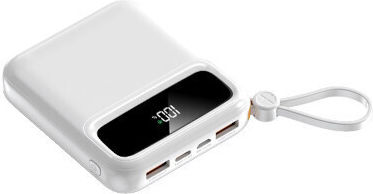 Mini DX263 Power Bank 10000mAh 22W With 2 USB-A Output Ports And USB-C Output Port White view 2