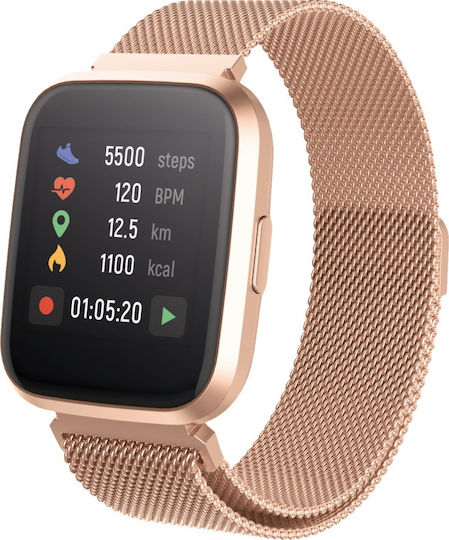 Forever Forevive 2 SW-310 Smartwatch with Heart Rate Monitor (Rose Gold)