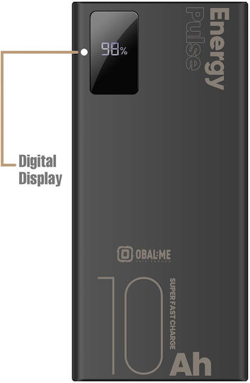 Obal:Me EnergyPulse Power Bank 10000mAh 22.5W with USB-A Port and USB-C Port Black view 6
