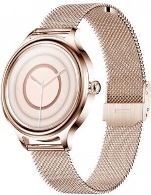Kumi K3 Stainless Steel 39mm Smartwatch with Heart Rate Monitor (Gold) view 3
