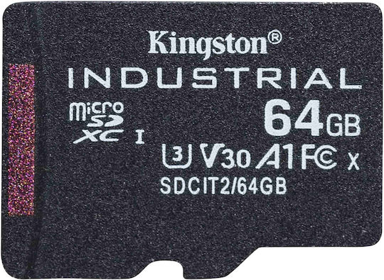 Kingston Industrial microSDXC 64GB Class 10 U3 V30 A1 UHS-I view 1