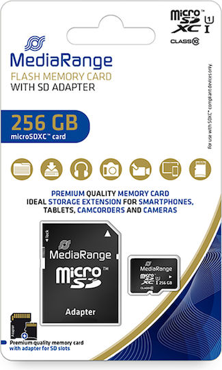 MediaRange microSDXC 256GB U1 UHS-I with Adapter