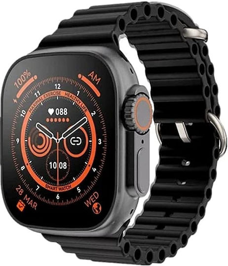 X8 Ultra Smartwatch with Heart Rate Monitor (Black) view 2