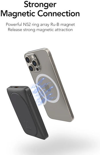 Veger MagOn Pro MagSafe Power Bank 10000mAh 22.5W with USB-A Port and USB-C Port Black vista 6