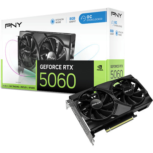 PNY GeForce RTX 5060 8GB GDDR7 Dual Fan OC Graphics Card VCG50608DFXPB1-O