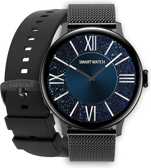 Giewont GW330 45mm Smartwatch with Heart Rate Monitor (Black Shine/Black Effect) view 4