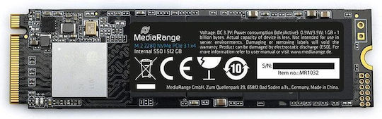 MediaRange MR1032 SSD 512GB M.2 Type with PCI Express 3.0 Connection MR1032 view 2