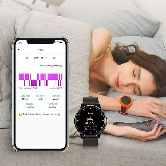 KL2 45mm Smartwatch with Heart Rate Monitor (Black) view 3