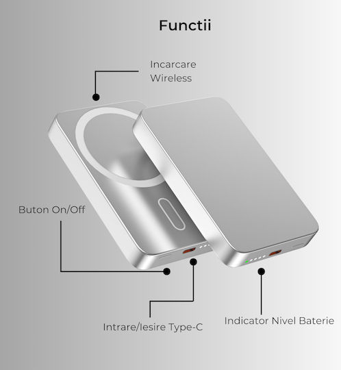 Voltres MagSafe Power Bank 10000mAh 20W Silver view 5