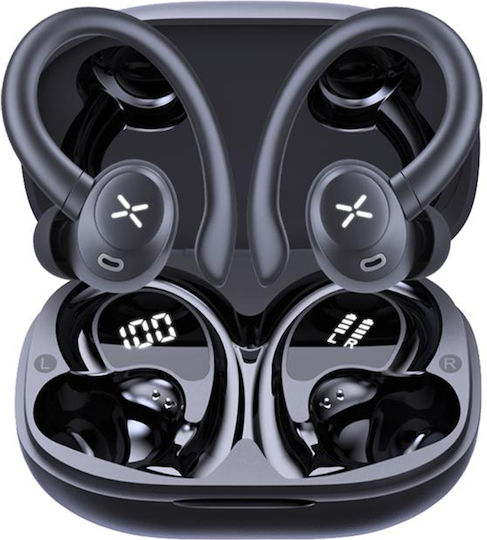 Techsuit AirTune 100 In-ear Bluetooth Handsfree Earphones with Sweat Resistance and Charging Case Black view 3