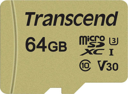 Transcend 500S microSDXC 64GB U3 V30 UHS-I 95MB/s with Adapter