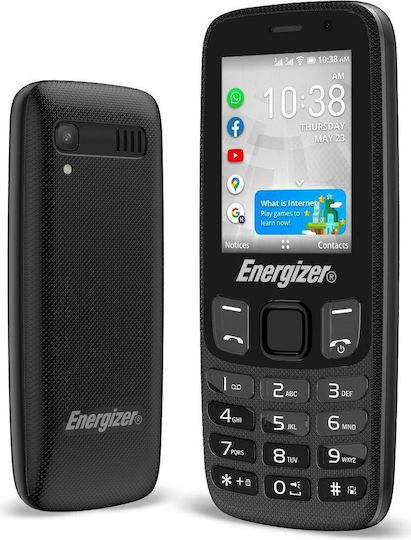 Energizer E242S Dual SIM (512MB/4GB) Mobile Phone with Buttons Black view 1